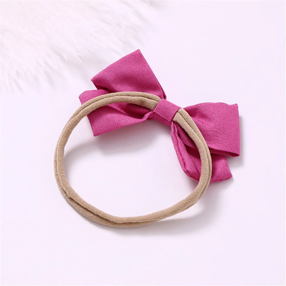 9 шт./лот, ручная работа, нейлоновая повязка на голову с бантом 9 цветов для милых маленьких девочек, аксессуары для волос, высокое качество, хлопковый головной убор
