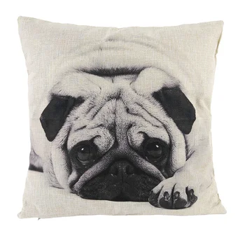 

Funny Lovely Animal Dog Pattern Office Sofa Pillow Cover Cotton Linen Decorative Pillows Cushion Cover 45*45CM