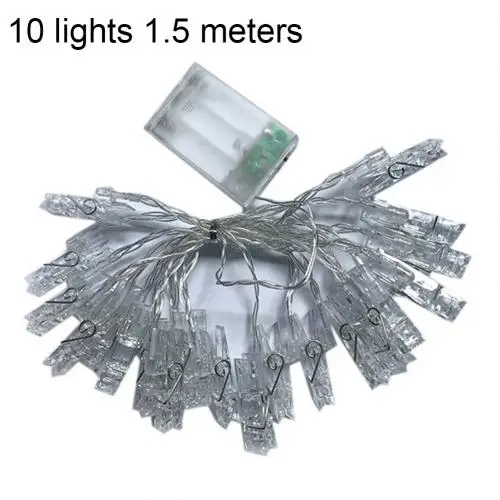 1.5/3/4.5/6m Photo Clip Battery LED Light String Lamp Wedding Party Decoration Outdoor and indoor decoration light.Outdoor - Цвет: 10Pcs