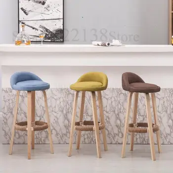 

Desk chair modern minimalist bar chair home solid wood high stool fashion bar stool high stool front desk chair