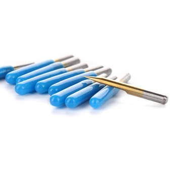 

10pcs 0.1mm 10/20 Degree Flat Bottom PCB Engraving Bits Titanium Coated Carbide CNC Router Tool for Workshop Machine Mould Tool