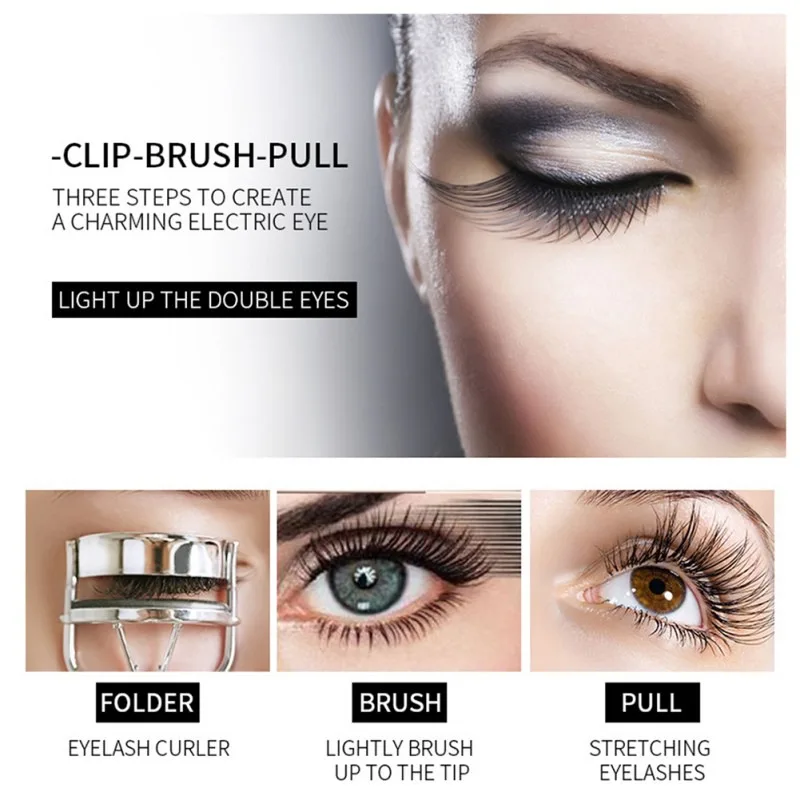 Fluffy Volume Mascara Makeup Silk Fiber Lash Mascara Waterproof Mascara Extension Thick Long Curling Eyelash