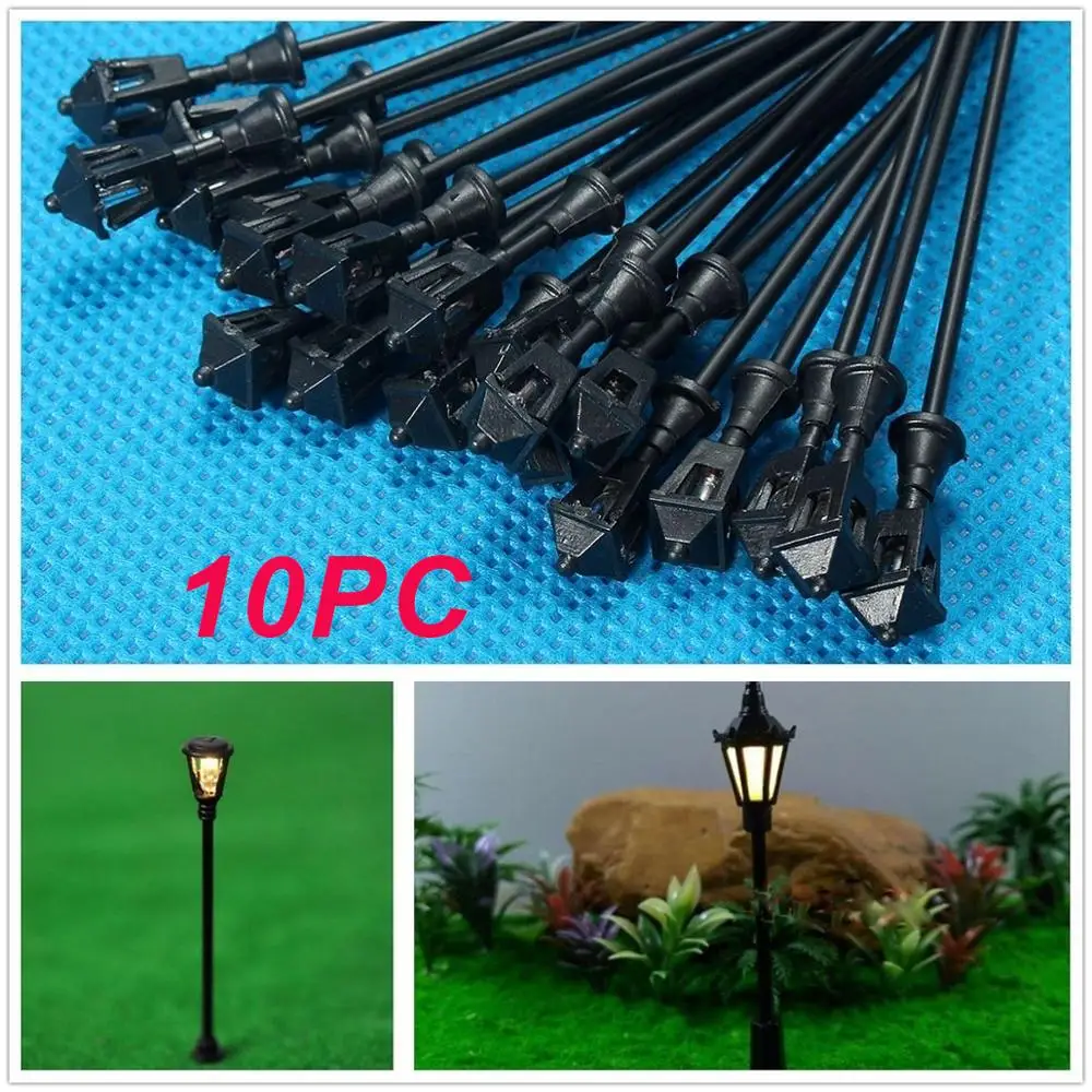 

5Pcs/Set 1:100 LED Street Lights Model Building Model Railway Train Lamp Post Street Lights HO Scale 70mm