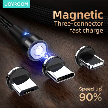 

Joyroom Magnetic Micro USB Cable For iPhone Samsung Xiaomi Fast Charging USB Type C Cable With LED Magnet Charger Wire Cord