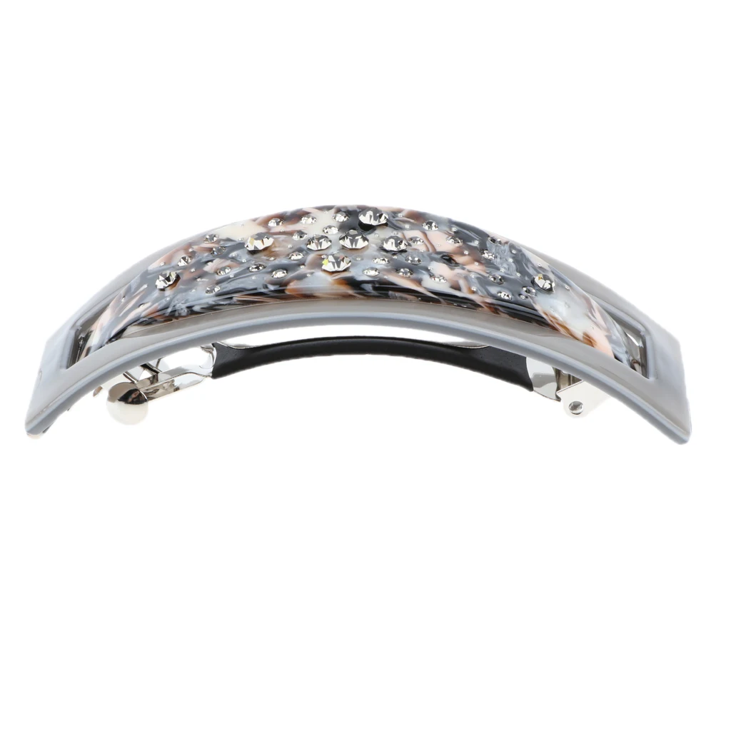 French Thick Hair Clips Barrette Fashion Hairpins Snap Trendy Handmade Acetate Rhinestones Barrette Automatic Hairpin Gifts