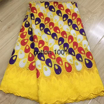 

New 100% Cotton Design Swiss Voile Lace In Switzerland With Stones African Dry Lace Fabric High Quality Nigerian For Wedding FS