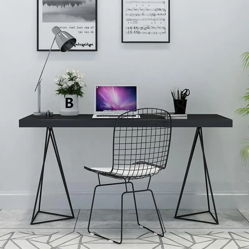 Современный минималистичный компьютерный стол в скандинавском стиле для спальни, простой настольный стол, домашний обеденный стол из цельного дерева, стол для конференций