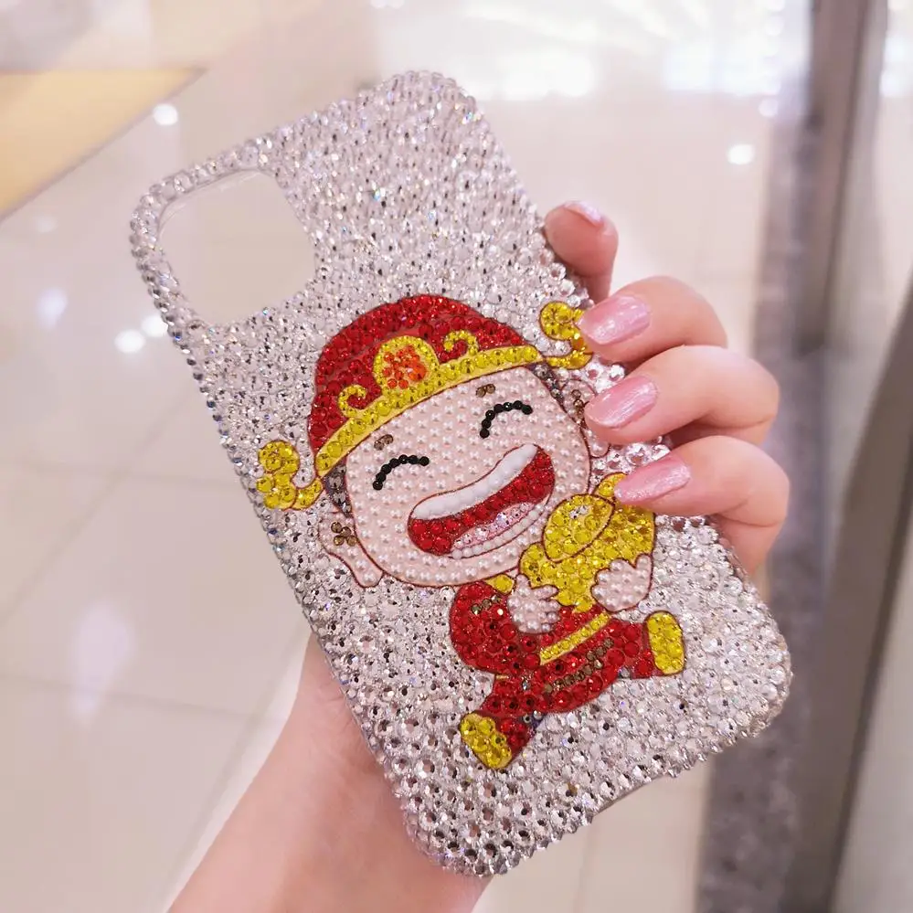 Роскошный блестящий чехол для iphone 11 XS max, чехол для iphone XS, xr, X, 6, 6SP, 7, P, 8, 8 plus, God of Wealth, чехол 11pro, сделай сам