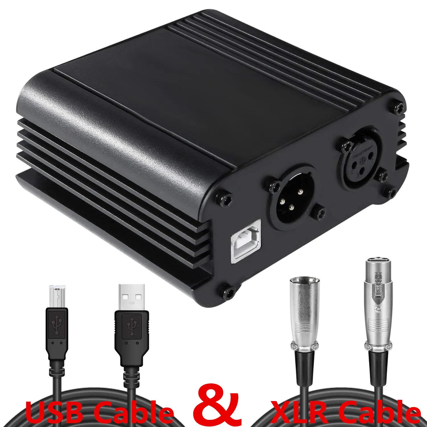 48v Phantom Power For Condenser Microphone Phantom Power Usb With 2.5m