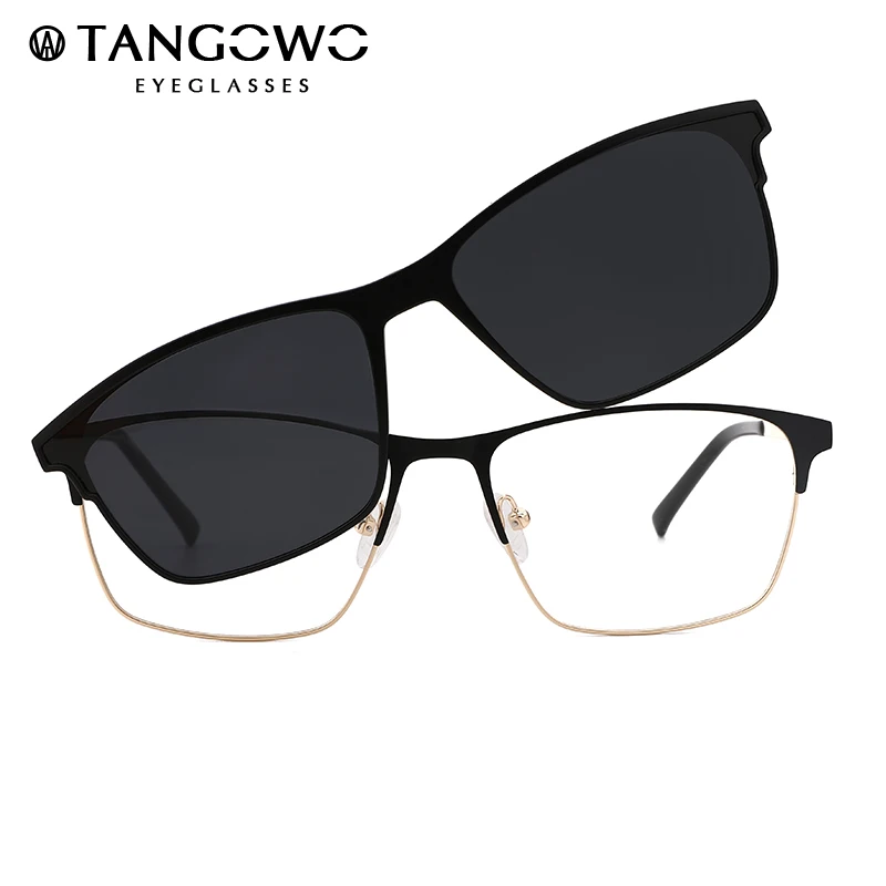 Tangowo Clip On Men Sunglasses Alloy Polarized Optical Glasses