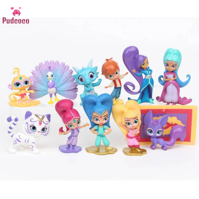 Pudcoco бренд Garage Kit для маленьких детей Shimmer дети блеск 12 шт. Фигурки игрушки Популярные Bebe подарок