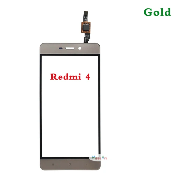 Высокое Качество 5,0 ''для Xiaomi Redmi 4 4A 4X4 Pro сенсорный экран дигитайзер сенсор внешняя стеклянная панель объектива - Цвет: For Redmi 4 Gold