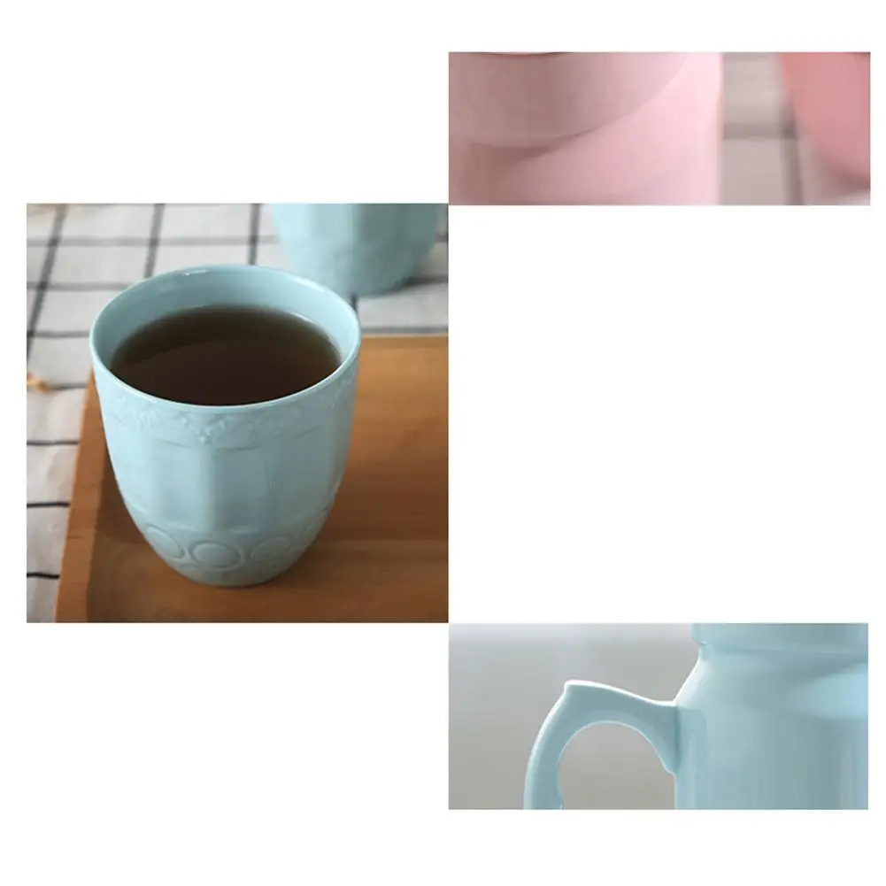 DishyKooker 5 шт., керамический чайник с тиснением+ чашки, вареный чайник, набор