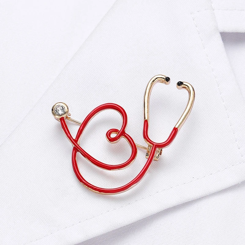 Elegant Heart-Shaped Medical Brooch Pin - Perfect