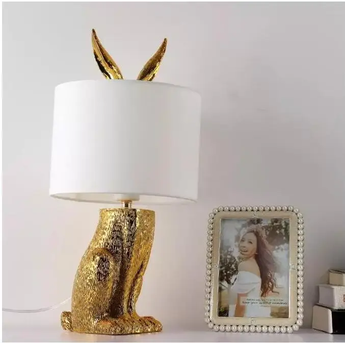 US $61.60 Modern Masked Rabbit Resin Table Lamps Retro Industrial Desk Lights for Bedroom Bedside Study Restaurant Decorative Lights