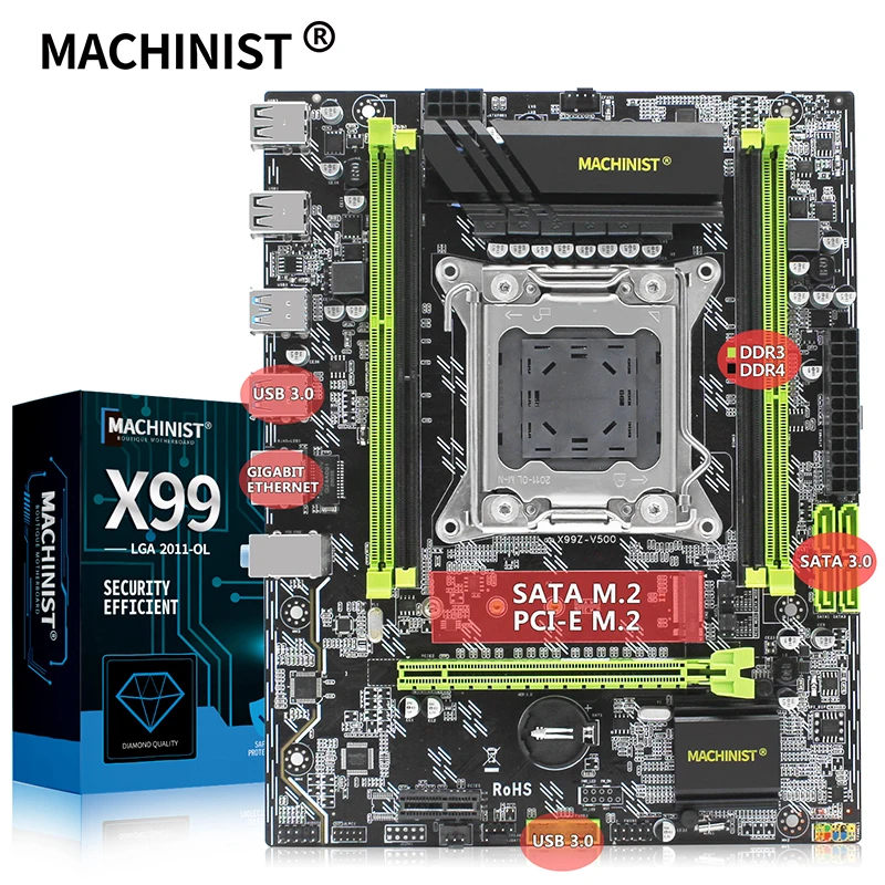 MACHINIST X99 материнская плата для настольного компьютера поддержка DDR3 и DDR4