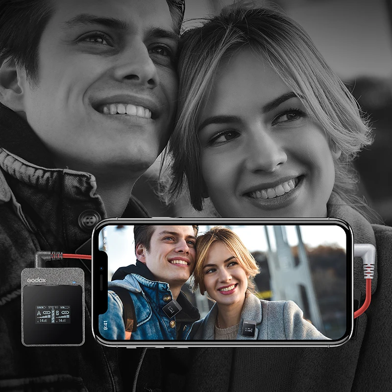 MoveLink M1 M2 2,4 GHz trådløs lavaliermikrofon til DSLR-kameraer, videokameraer, smartphones og tablets til YouTube_voghion.com