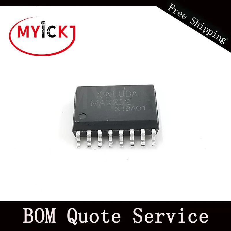 

10PCS MAX232 China material 15kV ESD-Protected, 5V RS-232 Transceivers IC Chip SOP16