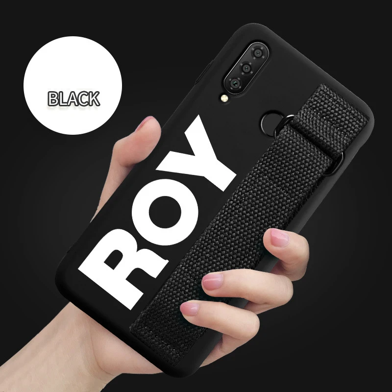 Black Ручной ремешок чехол для huawei Коврики 30 20 P30 Pro Honor 20 V20 9X9 P20 Lite Nova 3e 3i 4e 4 5 5i 5T мягкий матовый Силиконовый чехол Funda - Цвет: Black