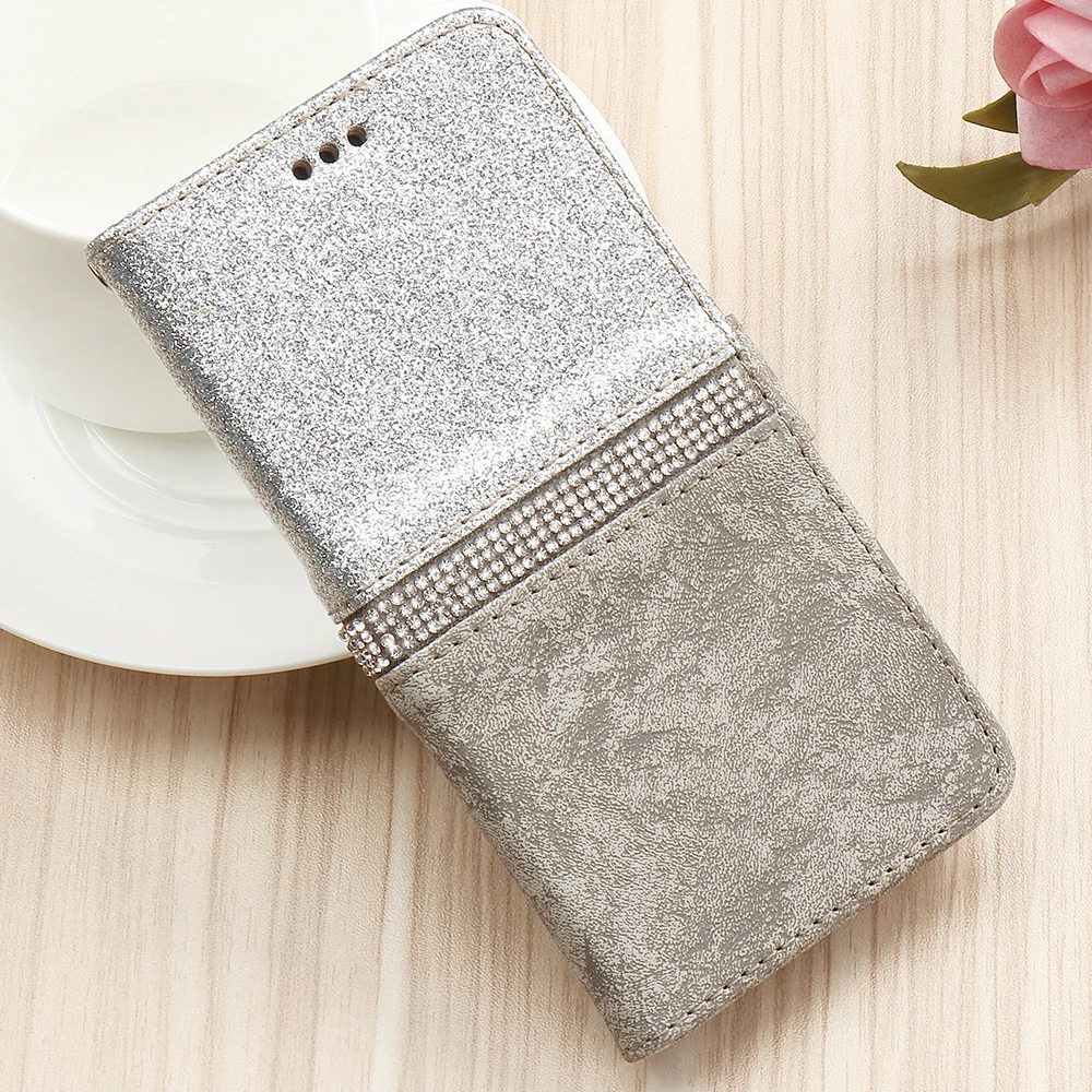 Silver Роскошный блестящий кошелек-чехол для телефона samsung Galaxy S9 Plus S10 S10E, Женский флип-держатель для карт, чехол для samsung S8 S7 Edge - Цвет: Silver