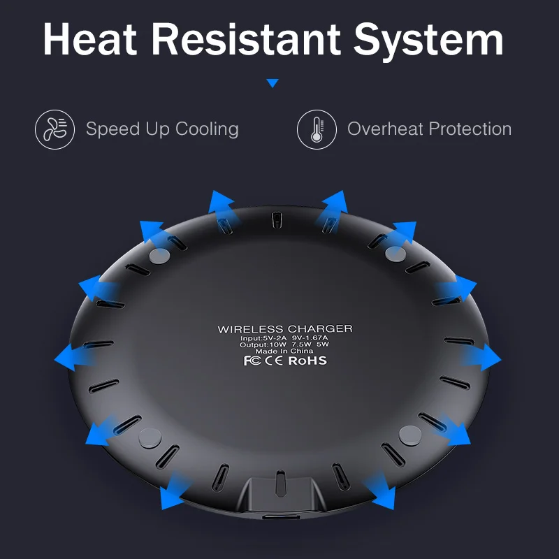 10 Вт QI Быстрое беспроводное зарядное устройство Быстрая зарядка Индукционная USB зарядная площадка для iPhone 11 Pro XS XR X 8 для samsung S10 S9 S8 Note 10 9