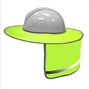 Hi Vis Sunshade Outdoor Construction Safety Hard Hat Sun Shade Neck Shield Reflective Stripe Protective Helmets Shield Dropship