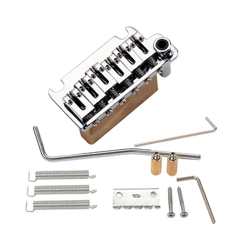 

1 Set Guitar Bridge 6 String Durable Prime Copper Strain Plate Bridge for Bass