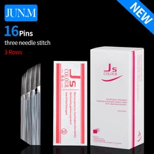 100 шт. 3 ряда иглы ручка-держатель игл лезвия 16 шпильки постоянный макияж с микроволокном бровей татуировки 3D вышивка