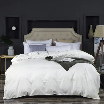 

Home Textile High Quality Solid Color Duvet Cover 100% Best Cotton White Quilt Cover Queen King Size Comforter Cases Bed Linens