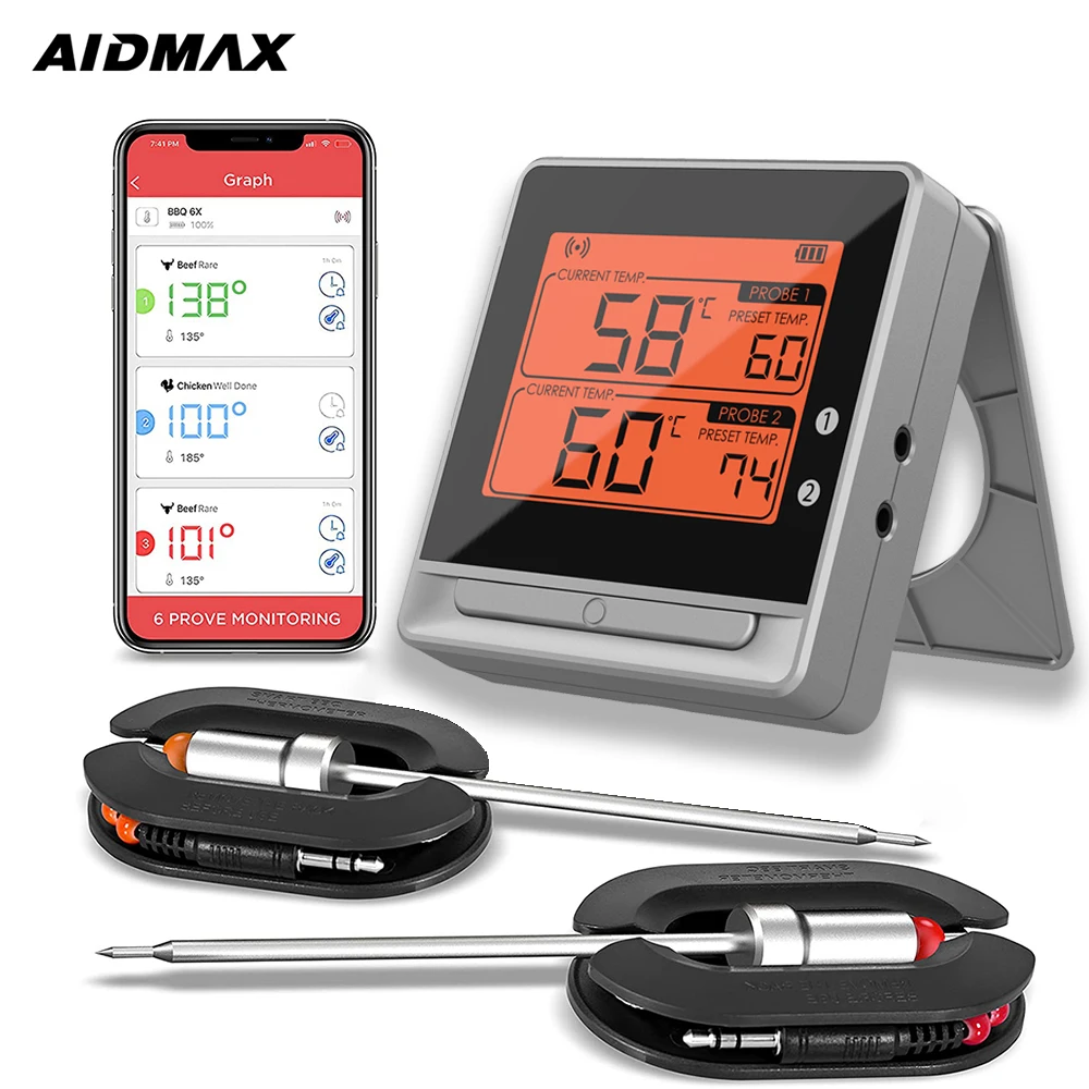 Bbq Smoker Grill Thermometer Wireless  Wireless Meat Thermometer Smoker -  Digital - Aliexpress