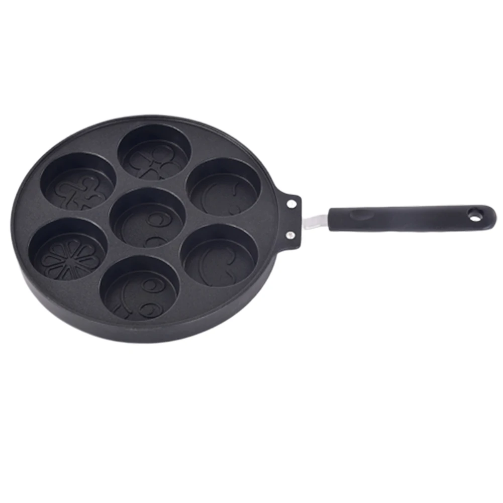 

7 Holes Non Stick Cartoon Enjoy Breakfast Cake Baking Aluminium Professional Home DIY Egg Dumpling Kitchen Omelette Pancake Pan