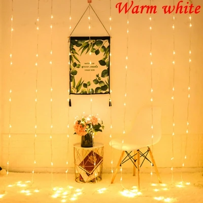 Warm white 4,5 м x 3 м/2 м/1 м светодиодные гирлянды сосулька рождественские сказочные огоньки для дома на открытом воздухе для свадьбы/вечерние/занавески/украшения сада - Испускаемый цвет: Warm white