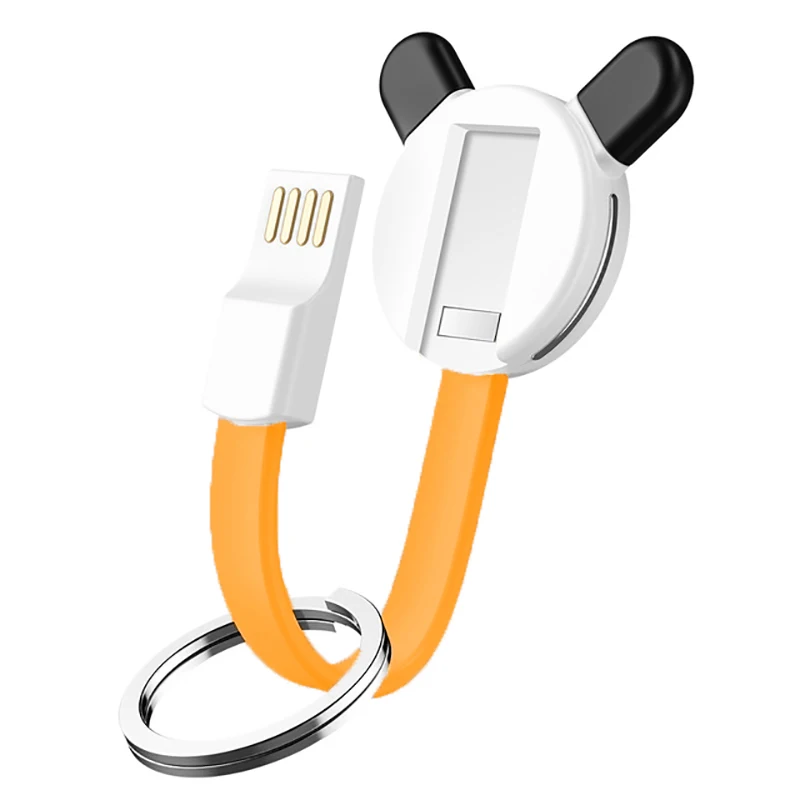 3 в 1 USB кабель Micro usb type C кабель освещения для iPhone Xiaomi HUAWEI P20 samsung 2.4A Мини Брелок Зарядное устройство кабели для зарядки - Цвет: Orange