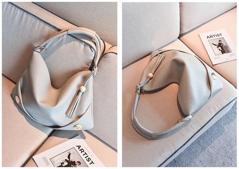 SMOOZA New arrival Tassel Large capacity handbags Luxury Shoulder Bags Hobos Designer Bag For Women fashion Ladies PU Leather
