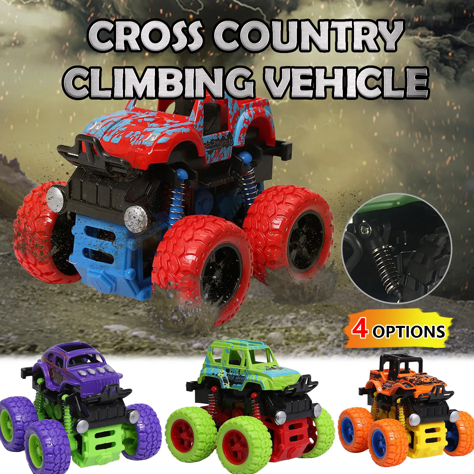 

Inertial Pull Back Stunt Car Kid Truck Toys For Boys Off-Road Vehicles Four-Wheel Drive Car Model Baby Educational Children Toy