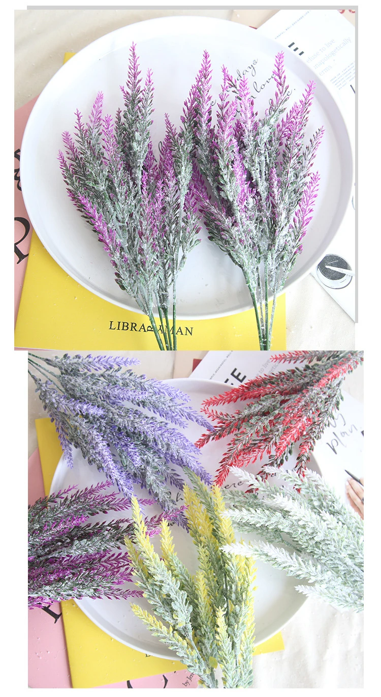 JAROWN Artificial Lavender Fake Flower Wedding Romantic Provence Decoration Nordic Style Vase Mini Storage Kraft Paper Bag Home Decorative (11)