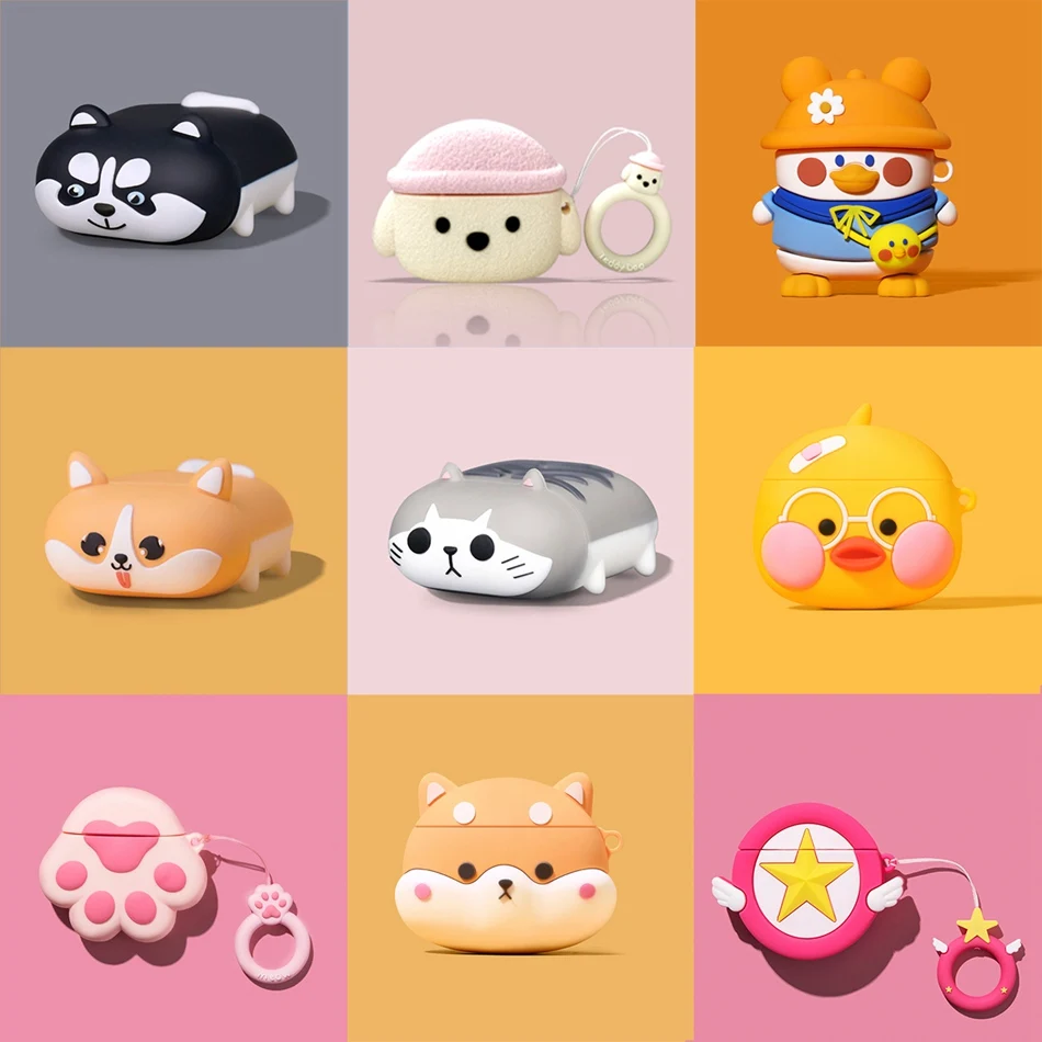 3D Rabbit Earphone Cases for AirPods 2 Case Cute Cat Dog Cartoon for Apple Air Pods Cover