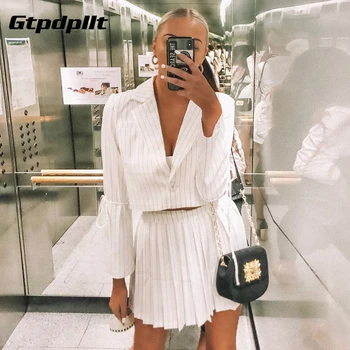 

Gtpdpllt Fashion Stripe Women Dress Autumn Two piece set Christmas dress Long Sleeve White Bodyocn Vestidos Sexy Party dresses