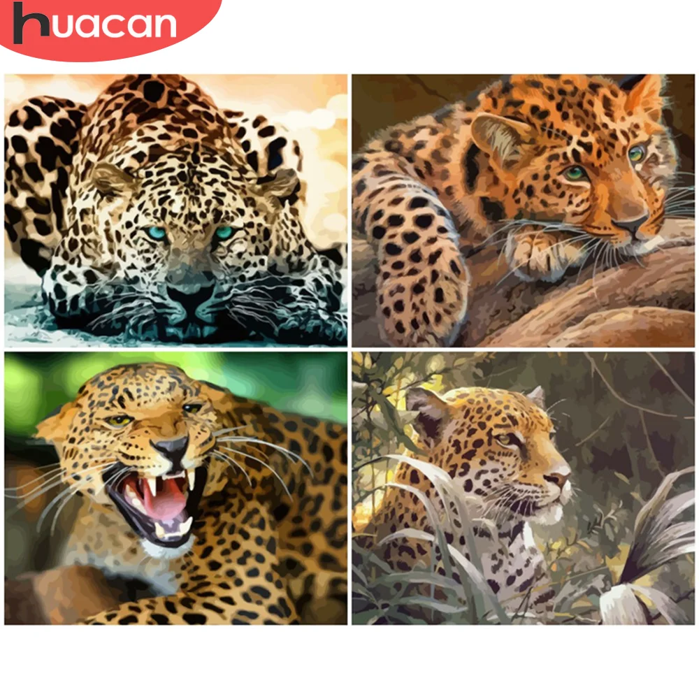 HUACAN DIY Краска по номерам фотография искусственная краска животное масляная
