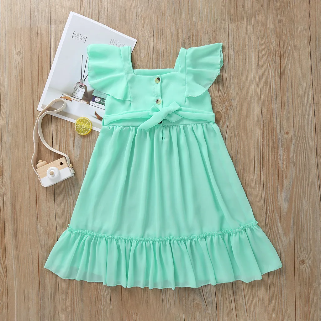 Платье для маленьких девочек, нарядное платье принцессы с рюшами и бантом для маленьких девочек, 1210