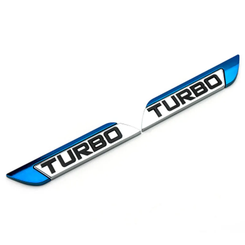 20 штук = 10 пар в комплекте; 11,8 см* 2,3 см сплав эмблема Turbo задний логотип тела автомобилей Стикеры сбоку логотипы синий и красный цвета