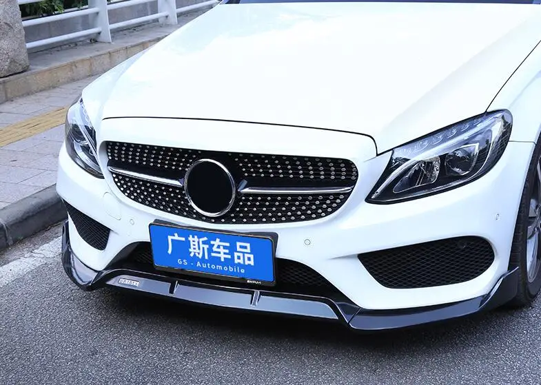 3 шт./1 комплект ABS автомобильный бампер передний протектор для губ крышка подходит для Benz W205 C180 C200 C300 с Amg спортивный бампер 4 двери
