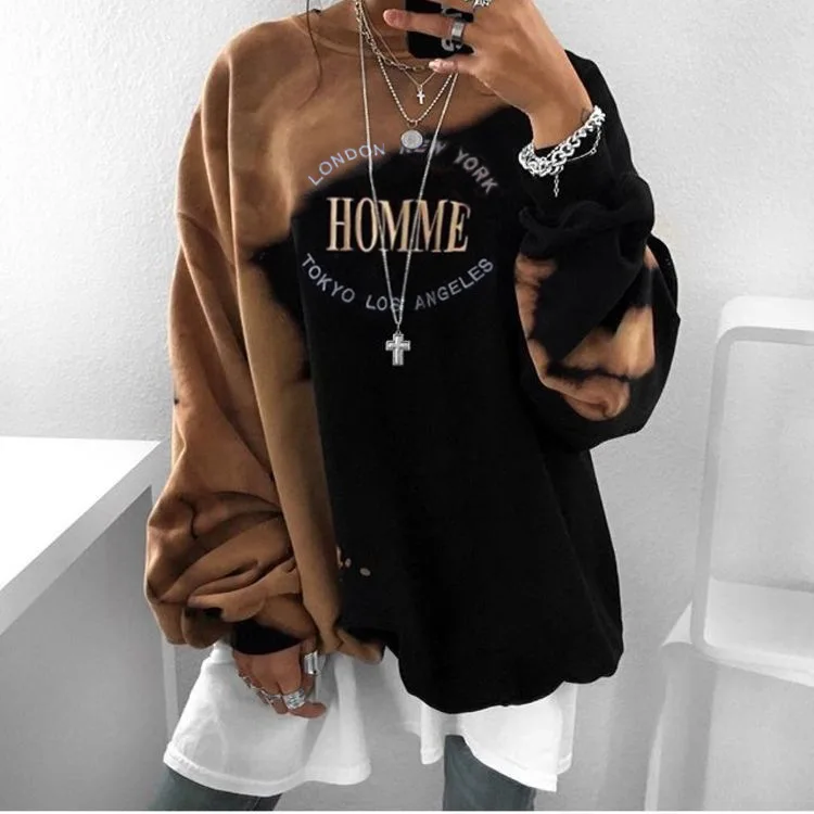 

Women Sweatshirt USA Vintage Letter Print 2020 Autumn Stylish Girls Women Loose Pullover Autumn Zipper Turtleneck Sweatshirt