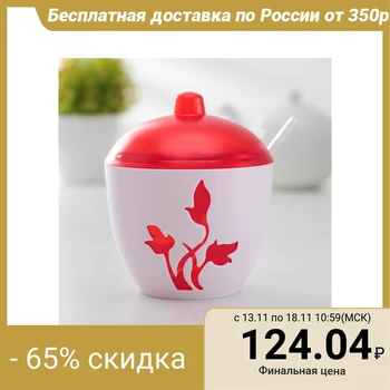 

Sugar bowl with spoon "Viola", color red