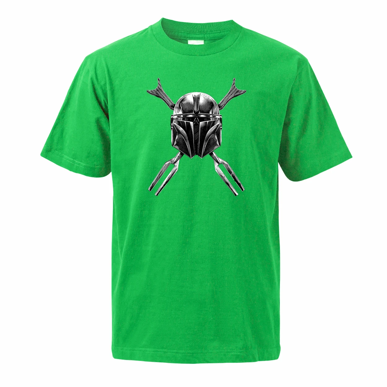 Мандалорианские Звездные войны мужские футболки летние топы футболки хлопок короткий рукав Bounty Skull уличная футболка с вырезом лодочкой - Цвет: Green