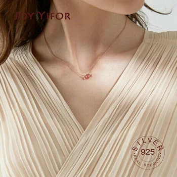 

Straberry stone Necklace Pendant New Sale 100% 925 Sterling Silver Round Jewelry For Women & Girls Party Gift