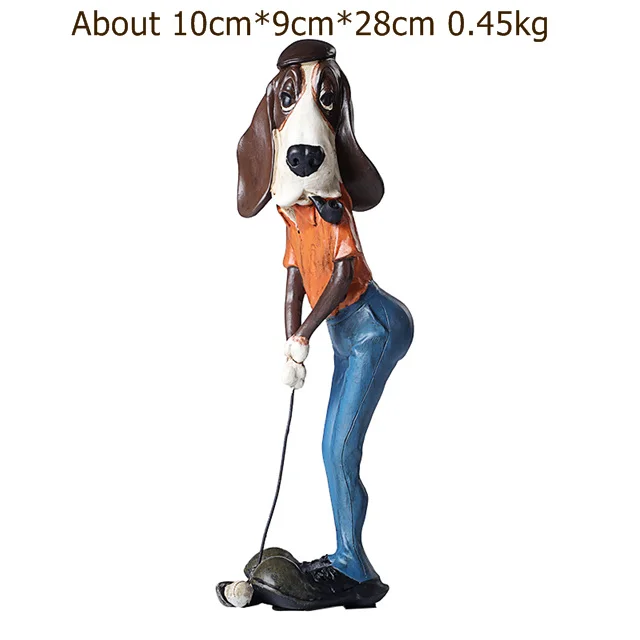 Sausage Dog Винтажная Статуэтка игрока в гольф колбаса собаки из смолы бульдог Linksman скульптура украшение искусство и ремесло орнамент аксессуары - Цвет: Sausage Dog