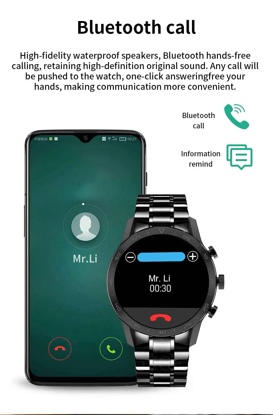 LIGE New Smart Watch Men Heart Rate Monitor ECG+PPG Men's Smartwatch Fitness Tracker Watch Dial Call Smartwatch for Xiaomi