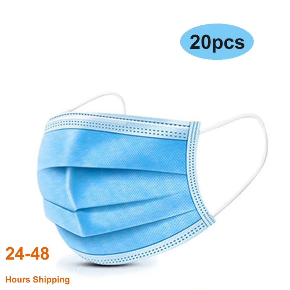 

20pcs Masks Disposable Anti Dust Face Mask Daily Protective Anti Virus Dust-proof Mask Non-woven Melt Blown Three-layer Mask