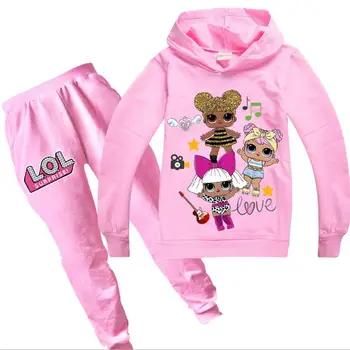 

Lol Girls Clothing Sets Spring Casual Cotton Hooded Children Clothes Set Full Sleeve Girls Doll Hoody Pants Kids Set Clothing